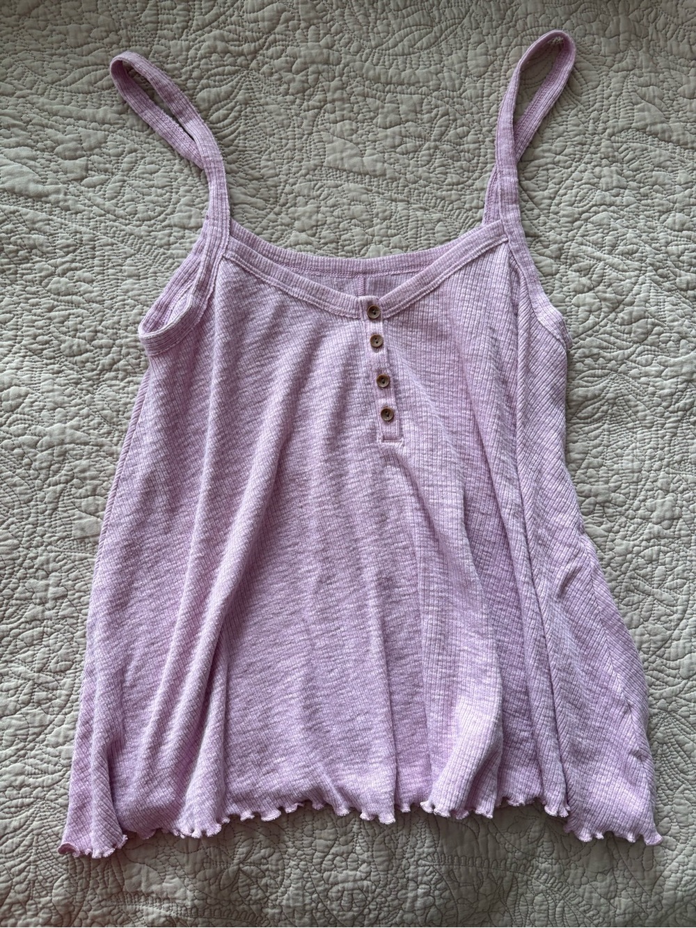 NWOT American Eagle Lilac Ribbed Button-Front Tank Top - Women